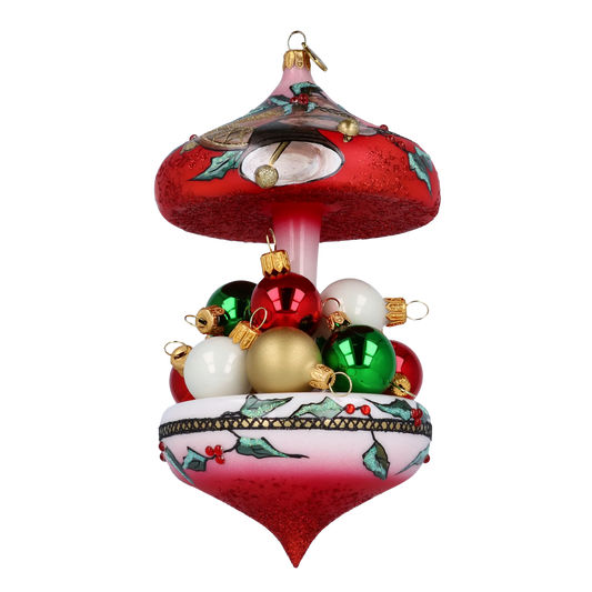 Crimson Bell Carousel Premium christmas glass ornament 2022-614
