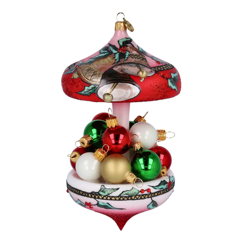 Crimson Vesper Resonance | Hand-Painted Glass Ornament | Blubom 2022-614