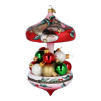 Crimson Vesper Resonance | Hand-Painted Glass Ornament | Blubom 2022-614