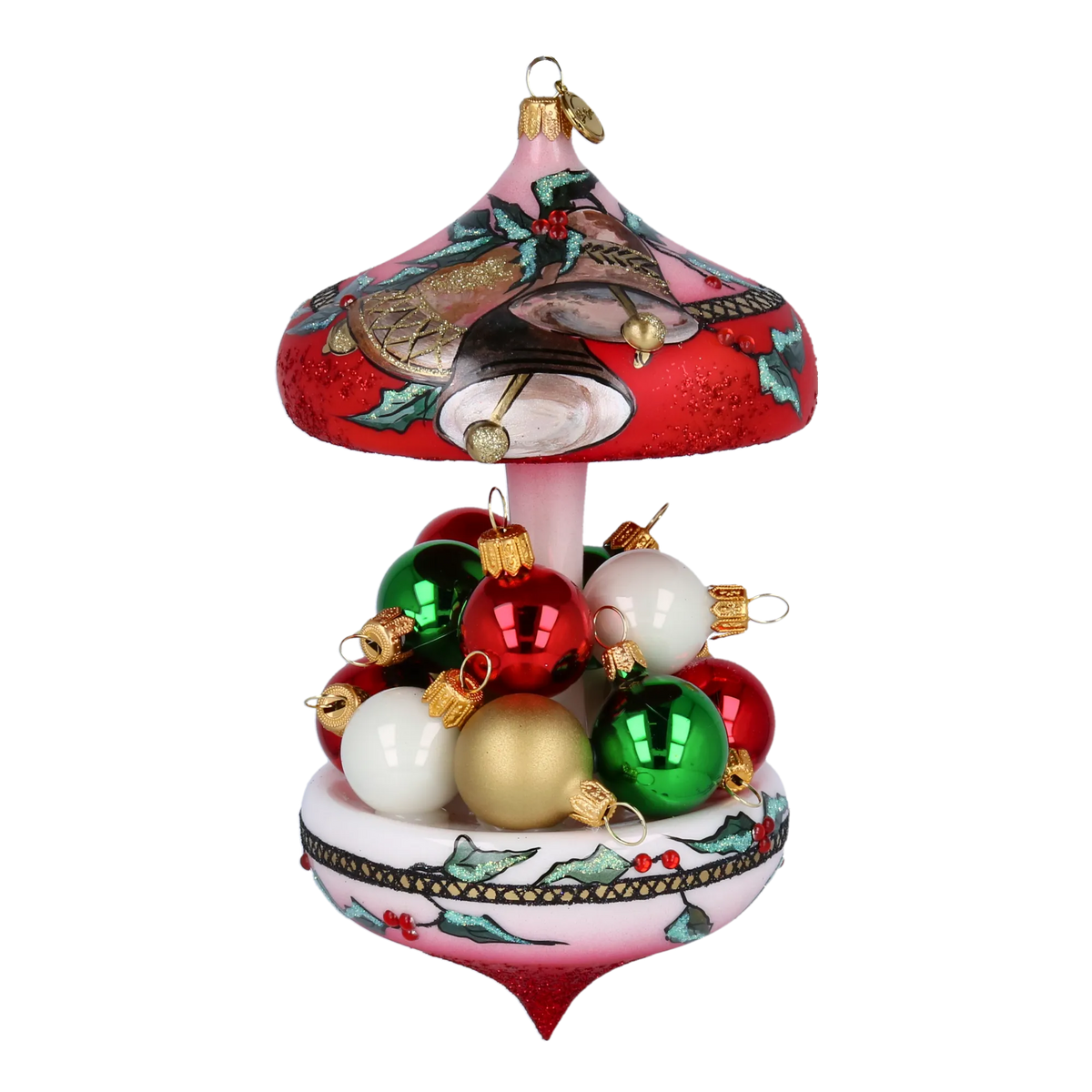 Crimson Vesper Resonance | Hand-Painted Glass Ornament | Blubom 2022-614
