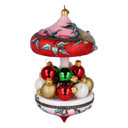 Crimson Vesper Resonance | Hand-Painted Glass Ornament | Blubom 2022-614