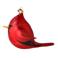 Załaduj obraz do przeglądarki galerii, Cardinal of the Winter Garden. Handmade Glass Christmas ornament. 2022-620
