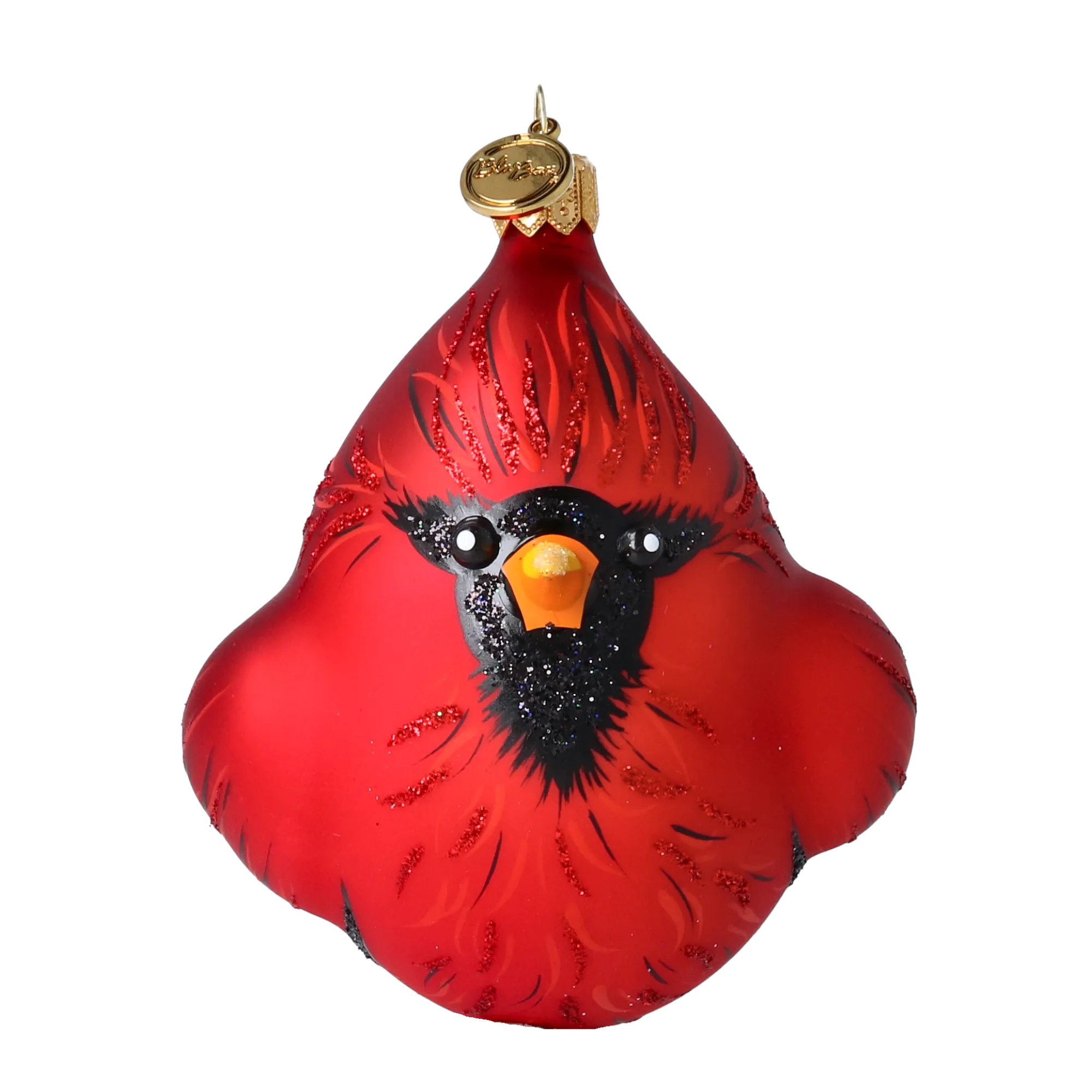 Cardinal of the Winter Garden. Handmade Glass Christmas ornament. 2022-620