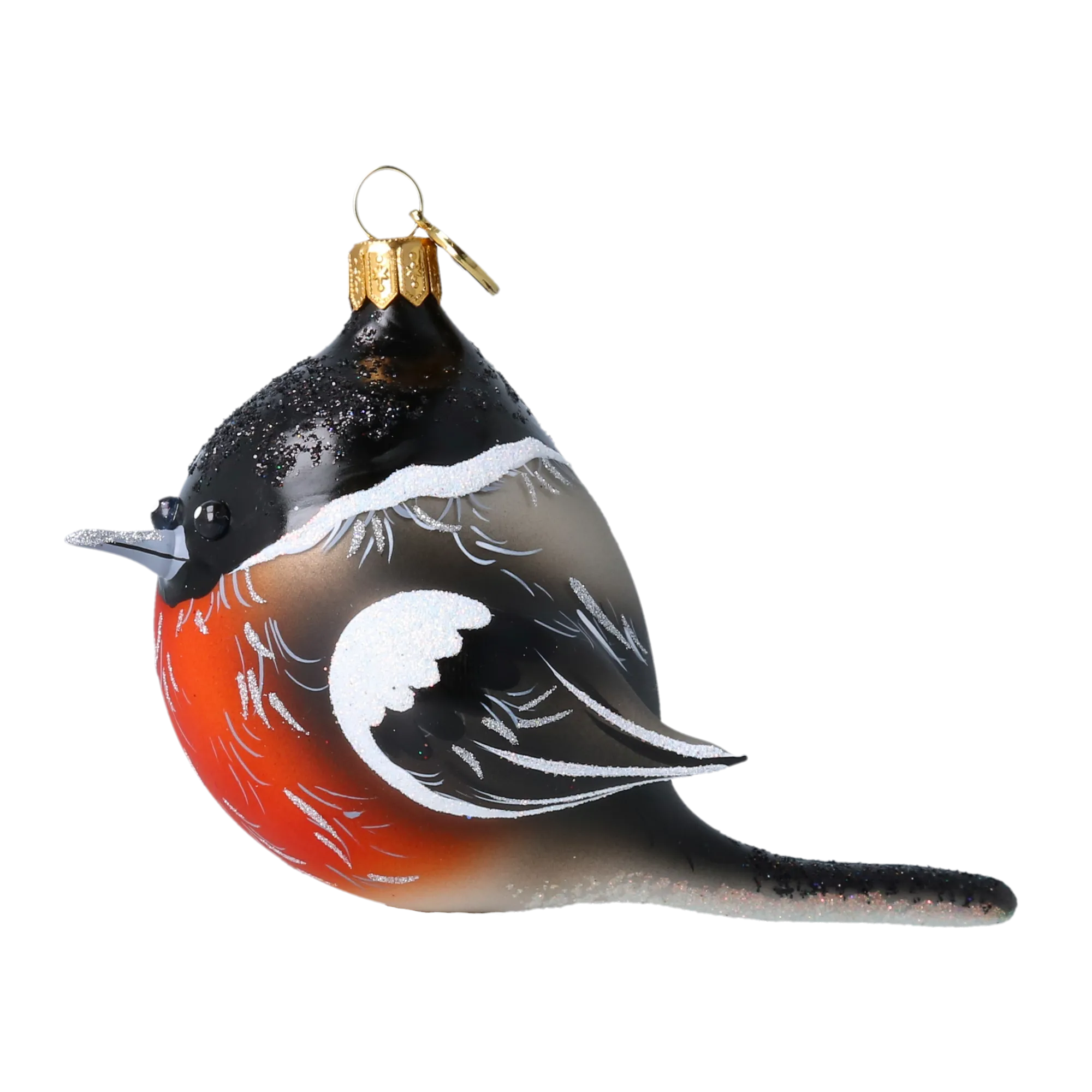 Winter Gil Bird. Handmade Glass Christmas ornament. 2022-621