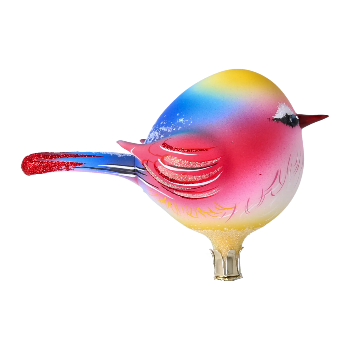 Vivid Dawn Songbird | Hand-Painted Glass Ornament | Blubom 2022-622