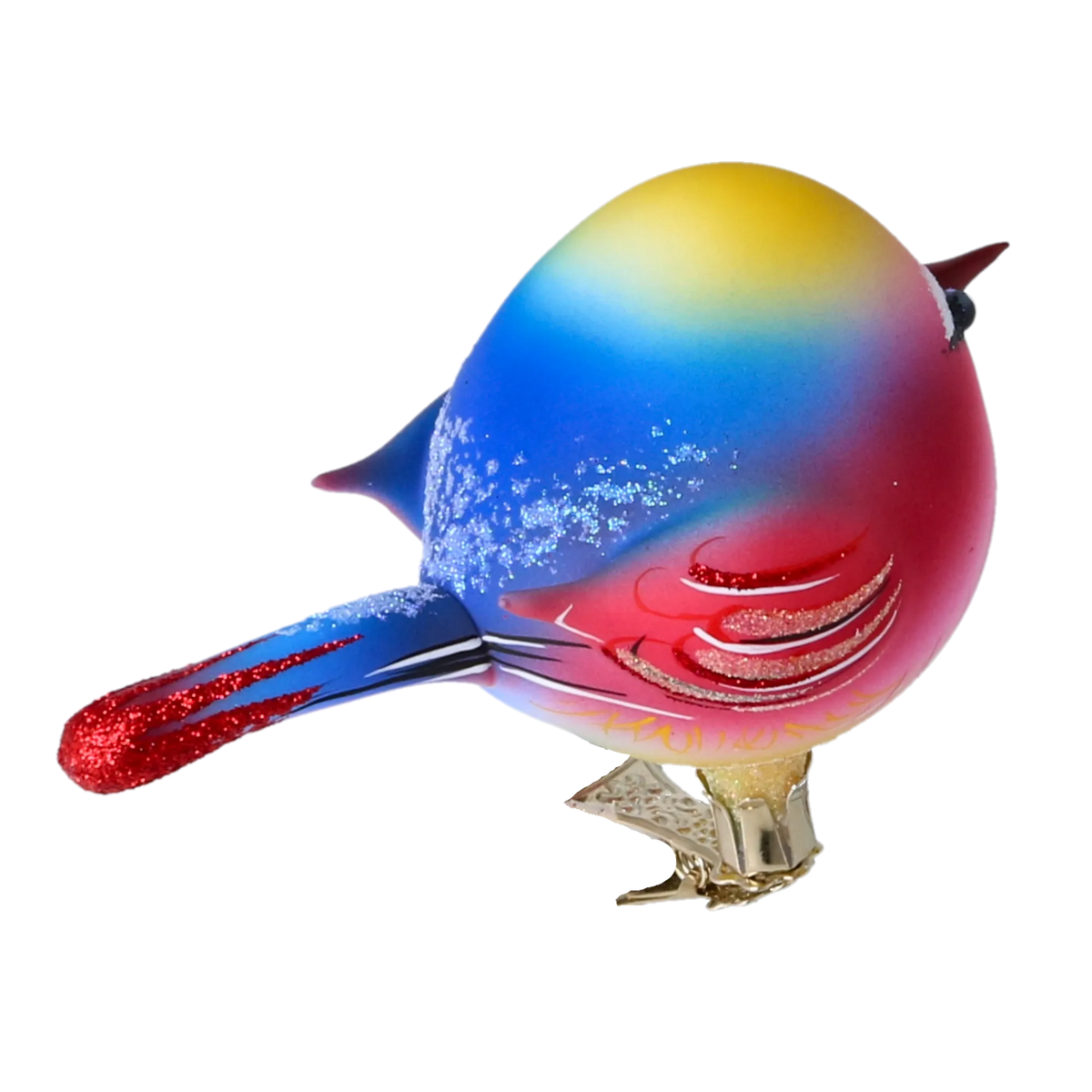 Vivid Dawn Songbird | Hand-Painted Glass Ornament | Blubom 2022-622