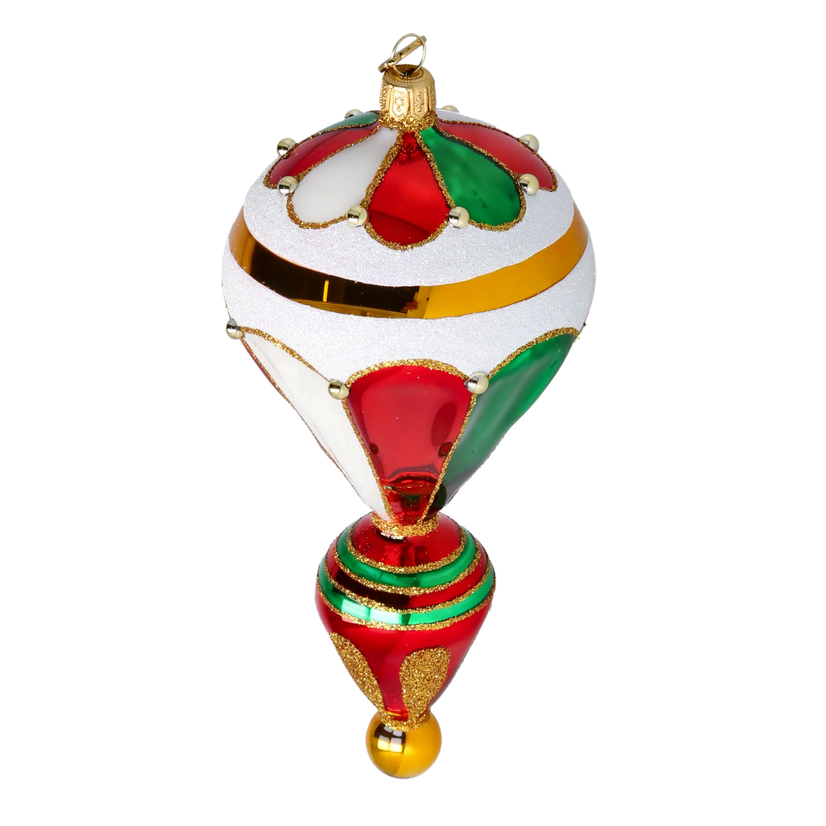 Crimson Meridian | Hand-Painted Glass Ornament | Blubom 2022-624