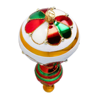Crimson Meridian | Hand-Painted Glass Ornament | Blubom 2022-624