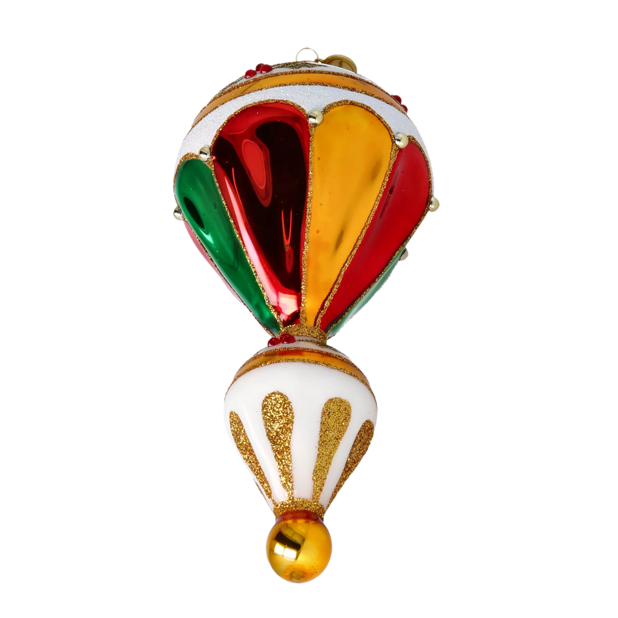 Gilded Holly Air Balloon Premium christmas glass ornament 2022-626