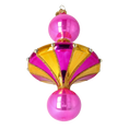 Load image into Gallery viewer, Gilded Magenta Carousel Drop Premium christmas glass ornament 2022-627
