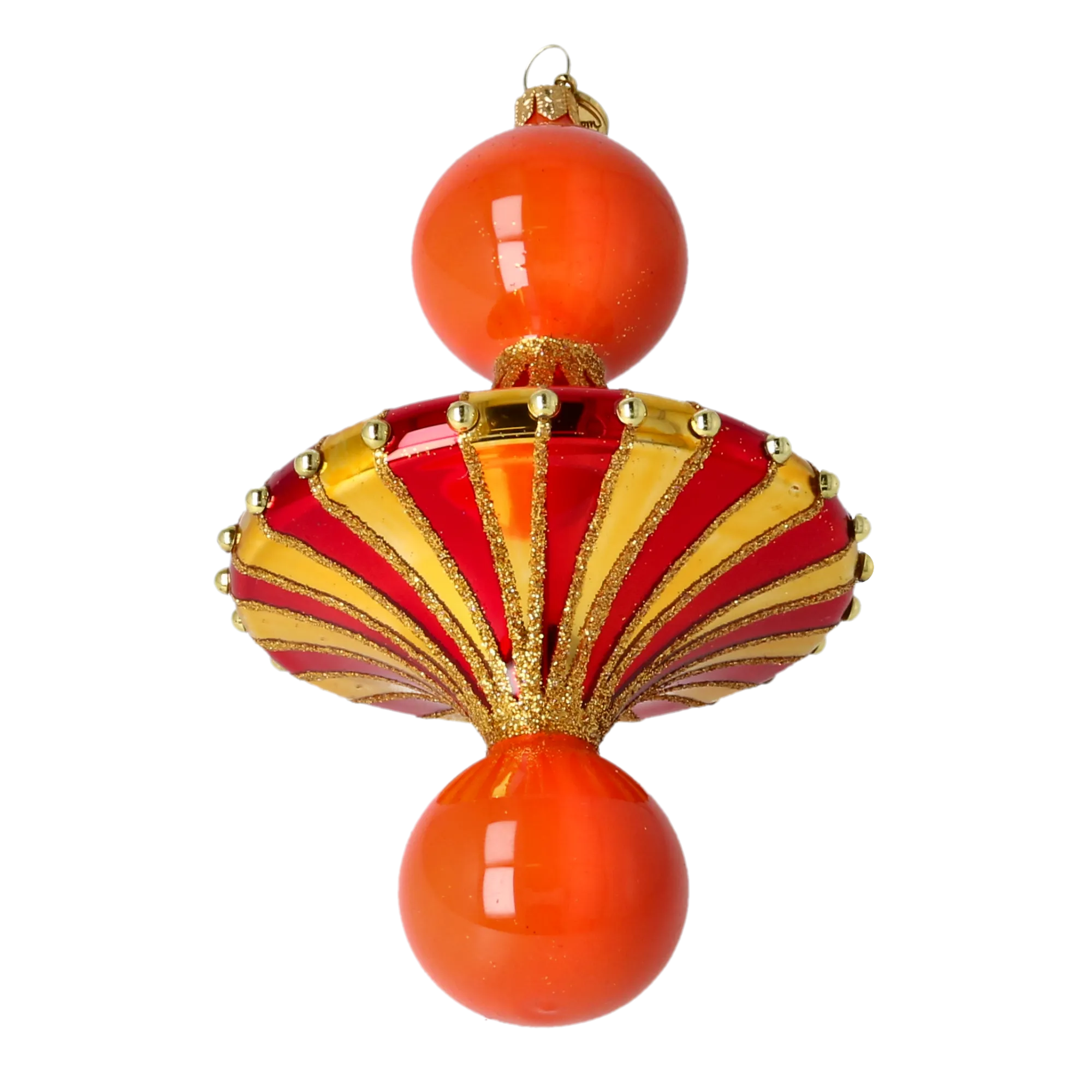 Gilded Scarlet Carousel Drop Premium christmas glass ornament 2022-629