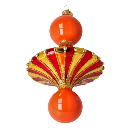 Gilded Scarlet Carousel Drop Premium christmas glass ornament 2022-629