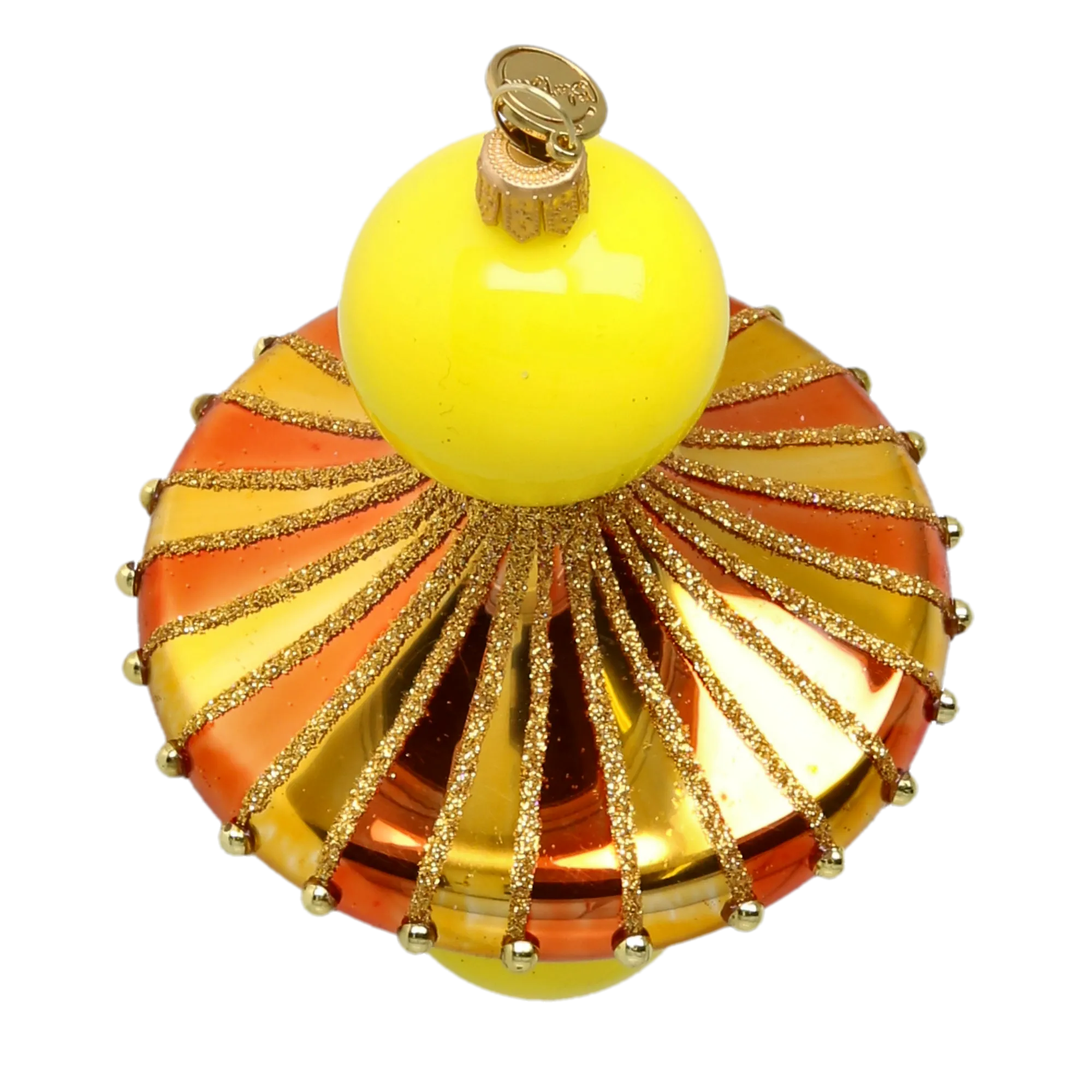 Golden Amber Carousel Drop Premium christmas glass ornament 2022-630