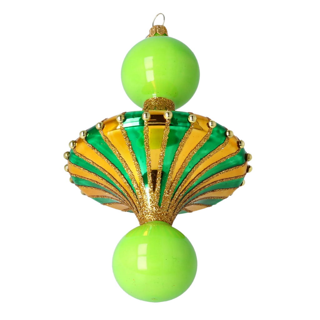 Verdant Meridian | Hand-Painted Glass Ornament | Blubom 2022-631