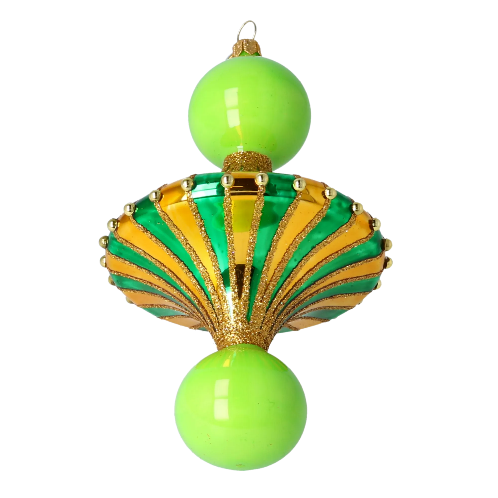 Emerald Lime Carousel Drop Premium christmas glass ornament 2022-631