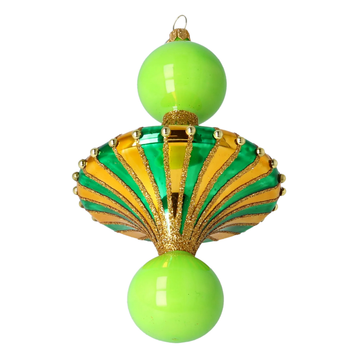 Verdant Meridian | Hand-Painted Glass Ornament | Blubom 2022-631