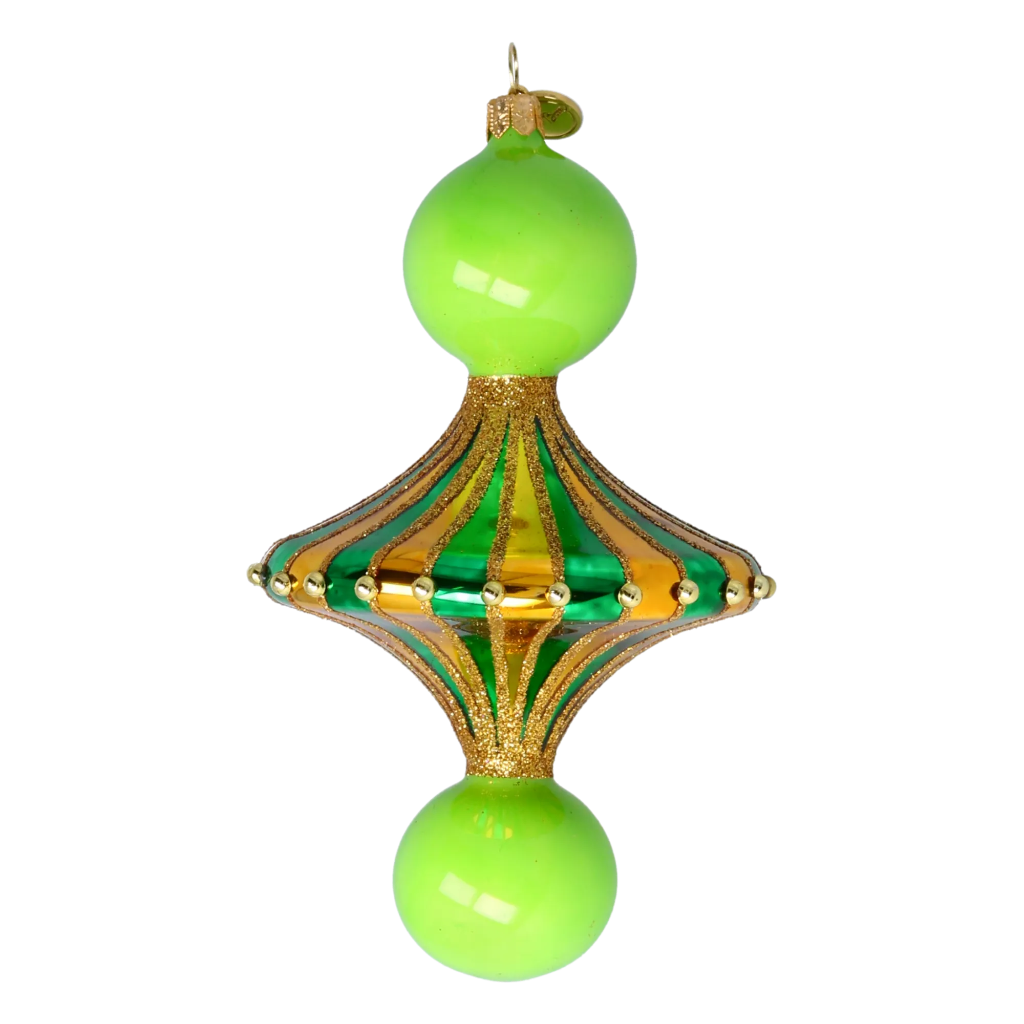 Emerald Lime Carousel Drop Premium christmas glass ornament 2022-631