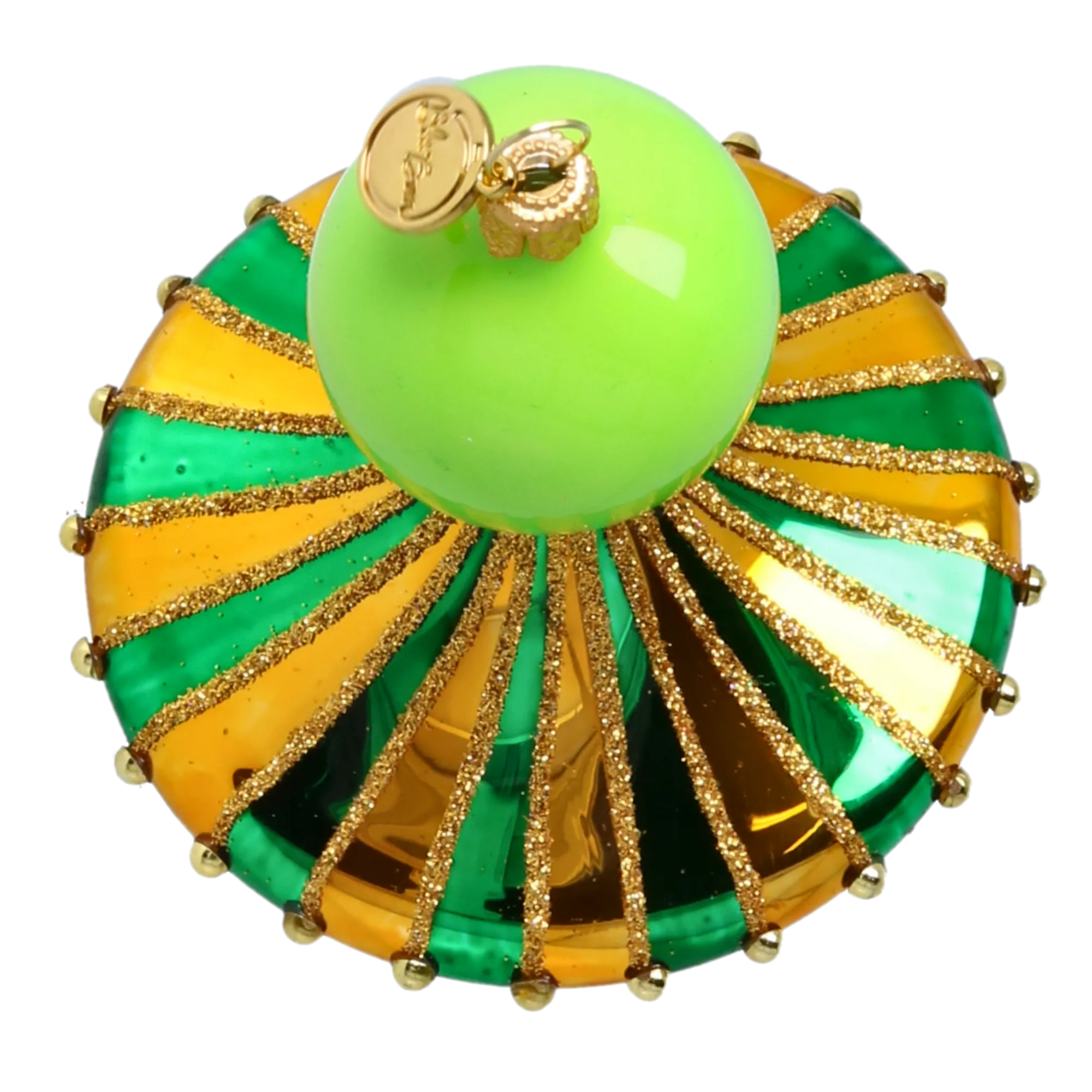 Emerald Lime Carousel Drop Premium christmas glass ornament 2022-631