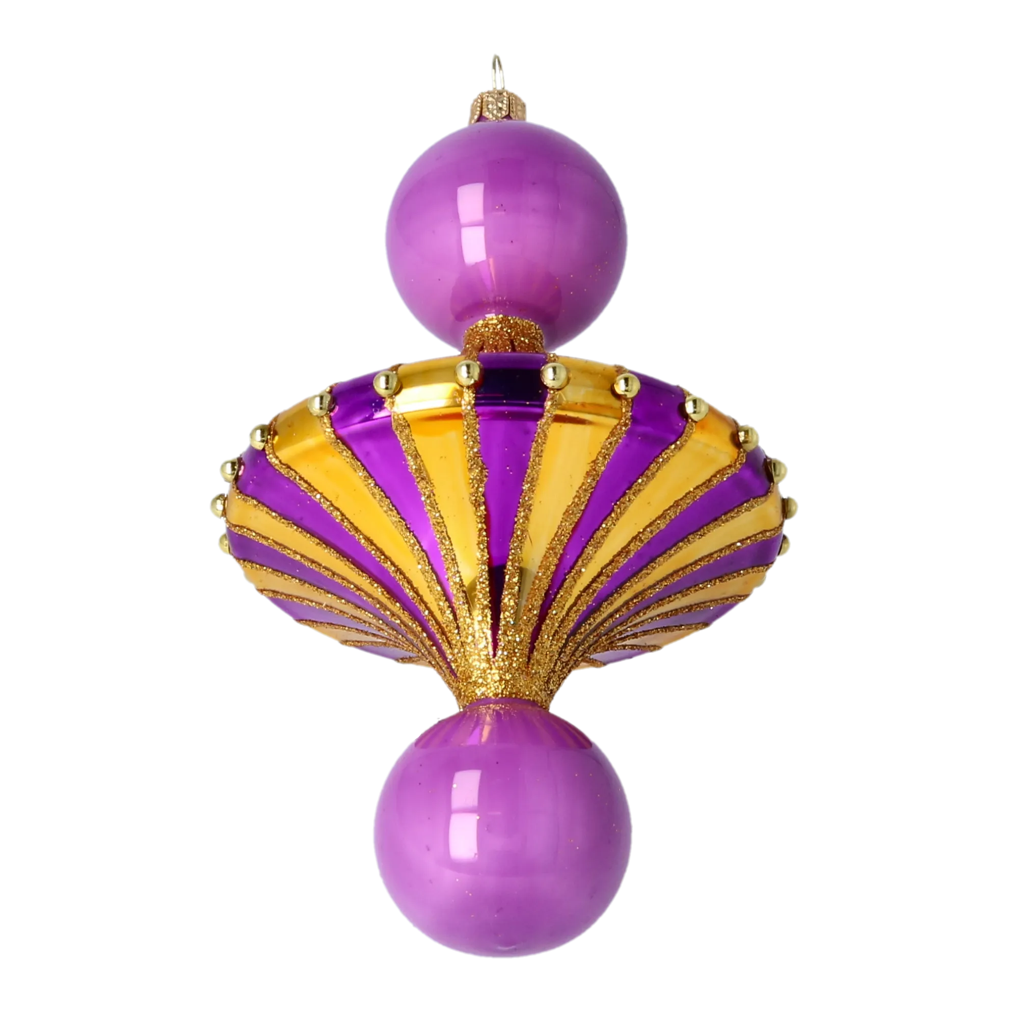 Gilded Amethyst Aria | Hand-Painted Glass Ornament | Blubom 2022-632