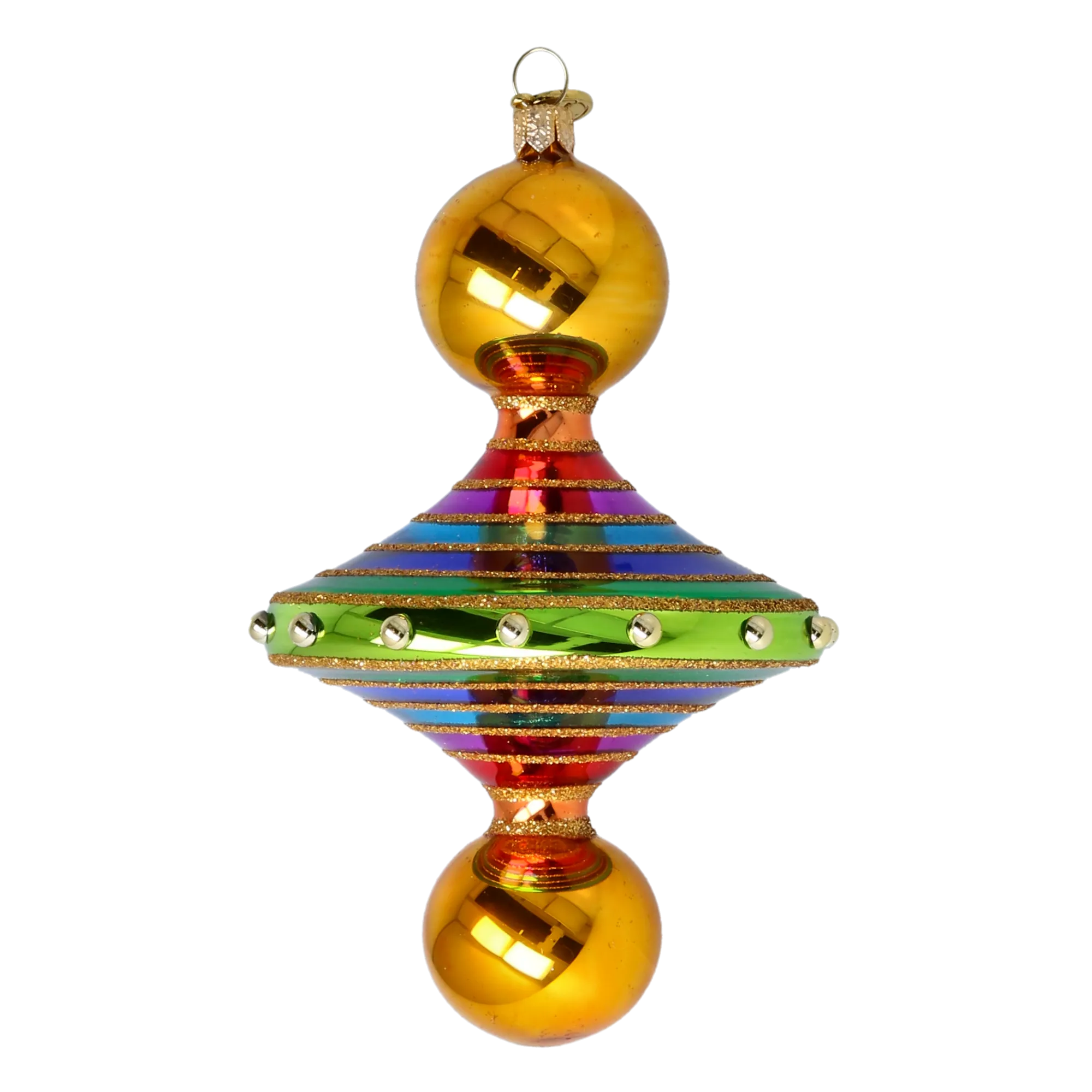 Colorful Swirl Handmade Glass Christmas ornament 2022-633