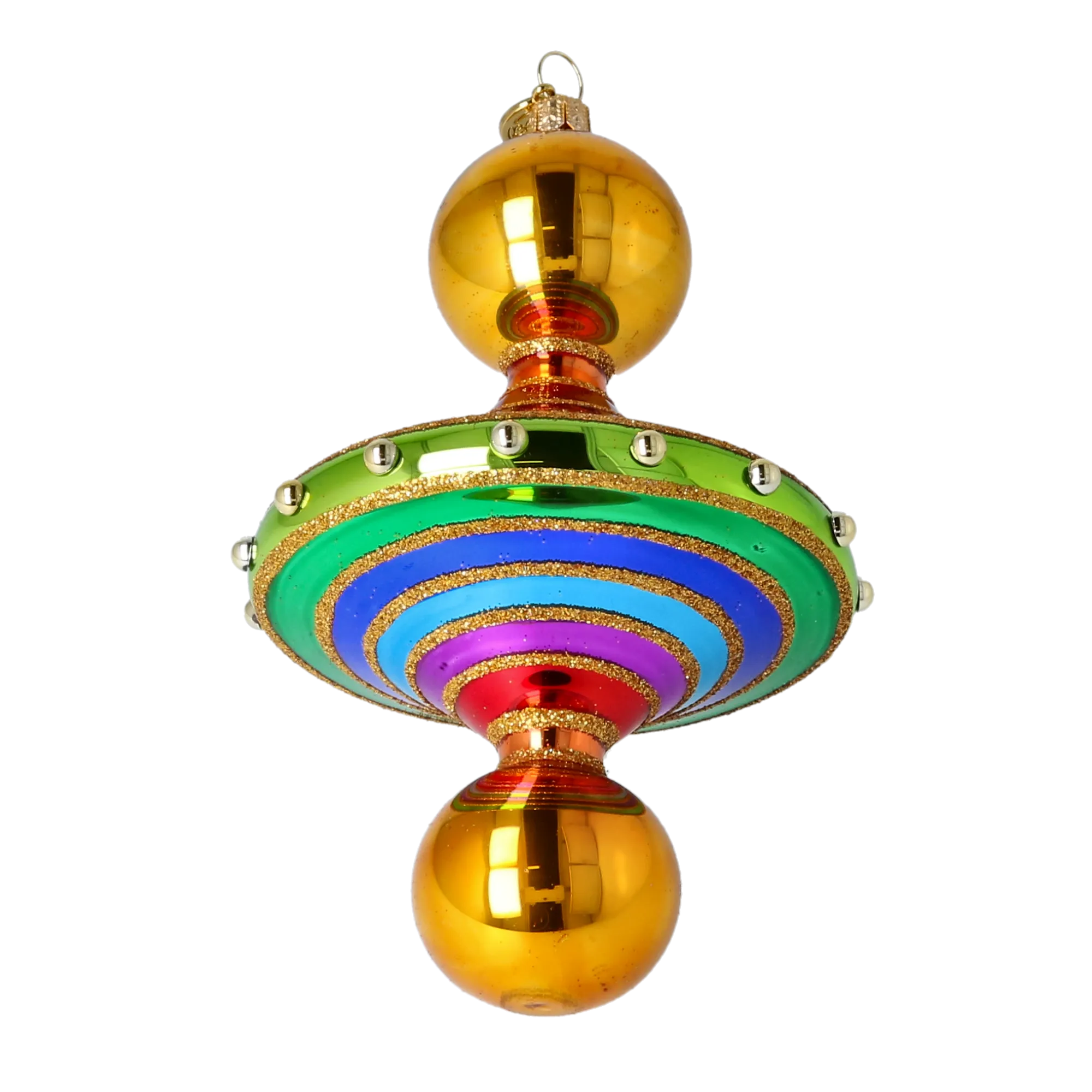 Colorful Swirl Handmade Glass Christmas ornament 2022-633