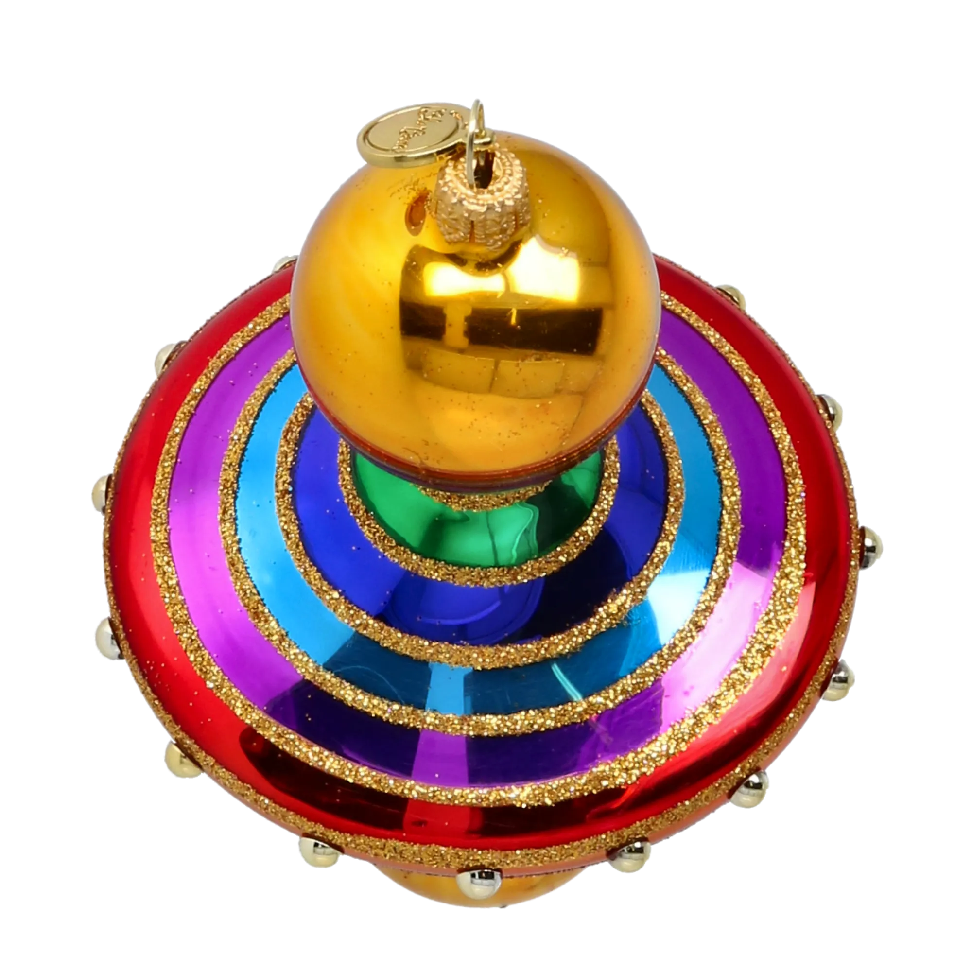 Twirling Joy Handmade Glass Christmas ornament 2022-634