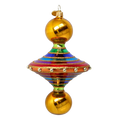 Gilded Carnival Rhythm | Hand-Painted Glass Ornament | Blubom 2022-634