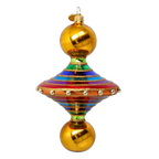 Gilded Carnival Rhythm | Hand-Painted Glass Ornament | Blubom 2022-634