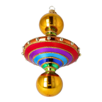 Gilded Carnival Rhythm | Hand-Painted Glass Ornament | Blubom 2022-634