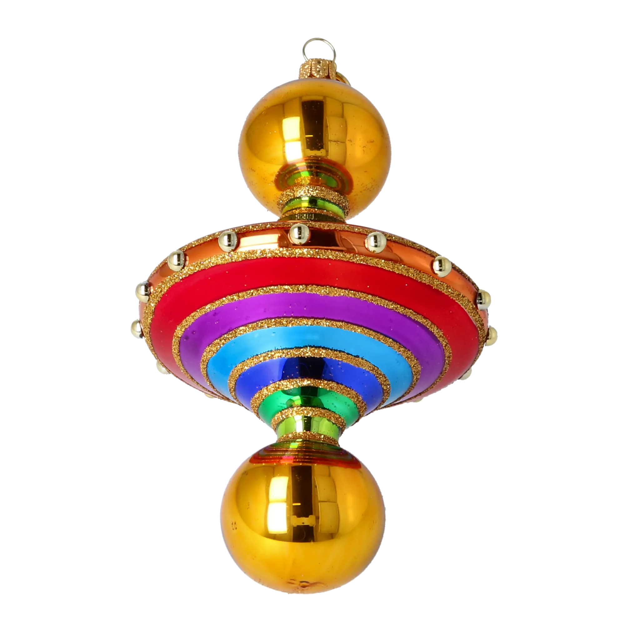 Twirling Joy Handmade Glass Christmas ornament 2022-634