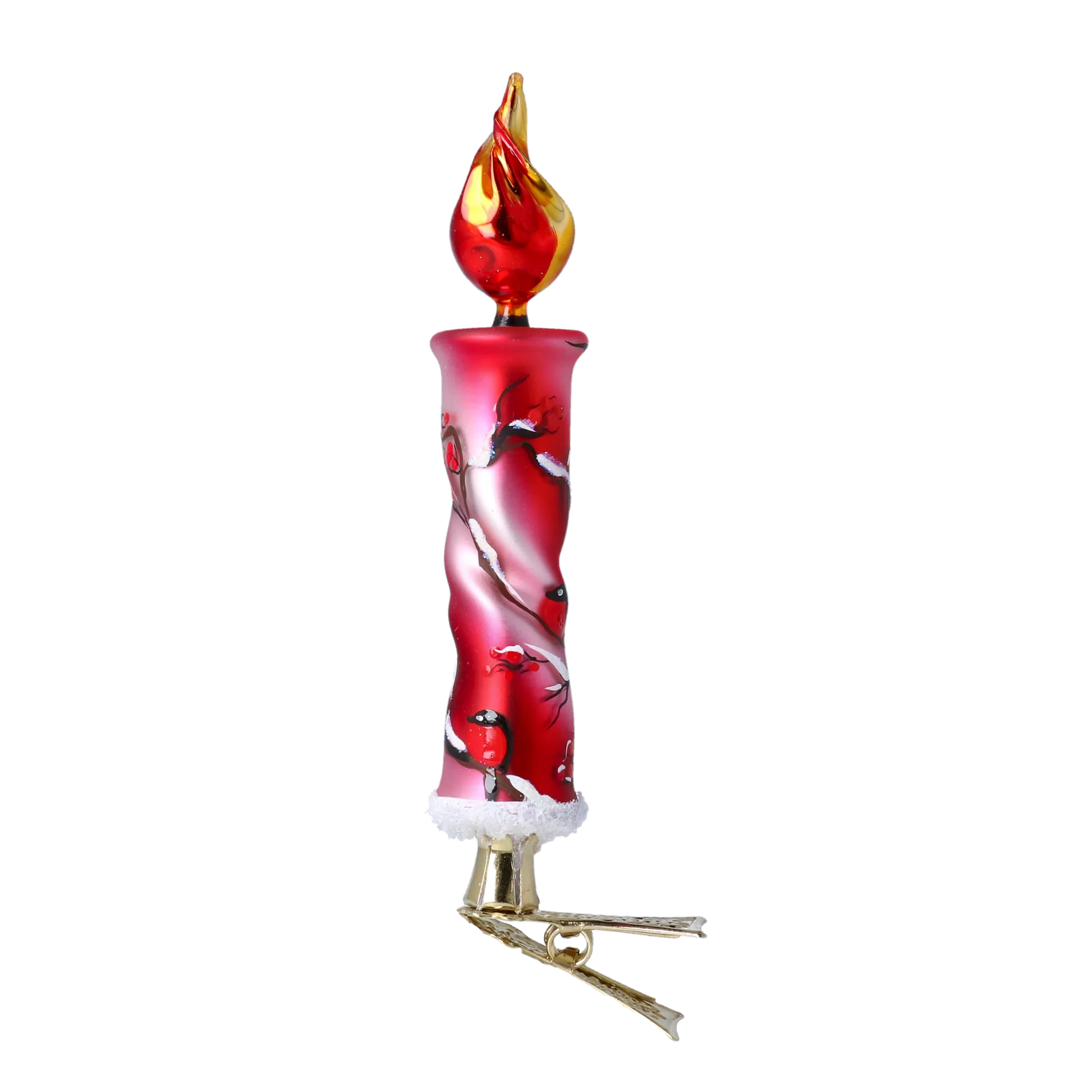 Winter Bullfinch Candle Handmade Glass Christmas ornaments Candle 2022-635