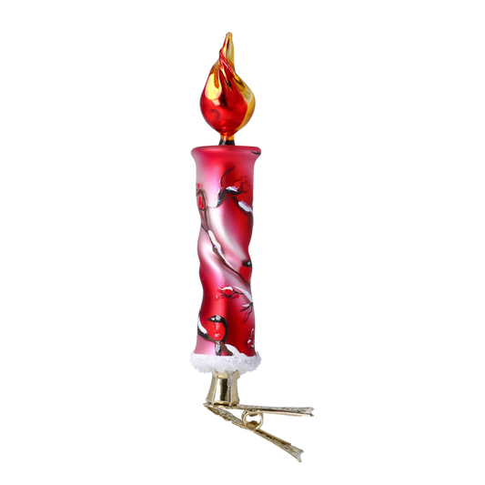 Winter Bullfinch Candle Handmade Glass Christmas ornaments Candle 2022-635