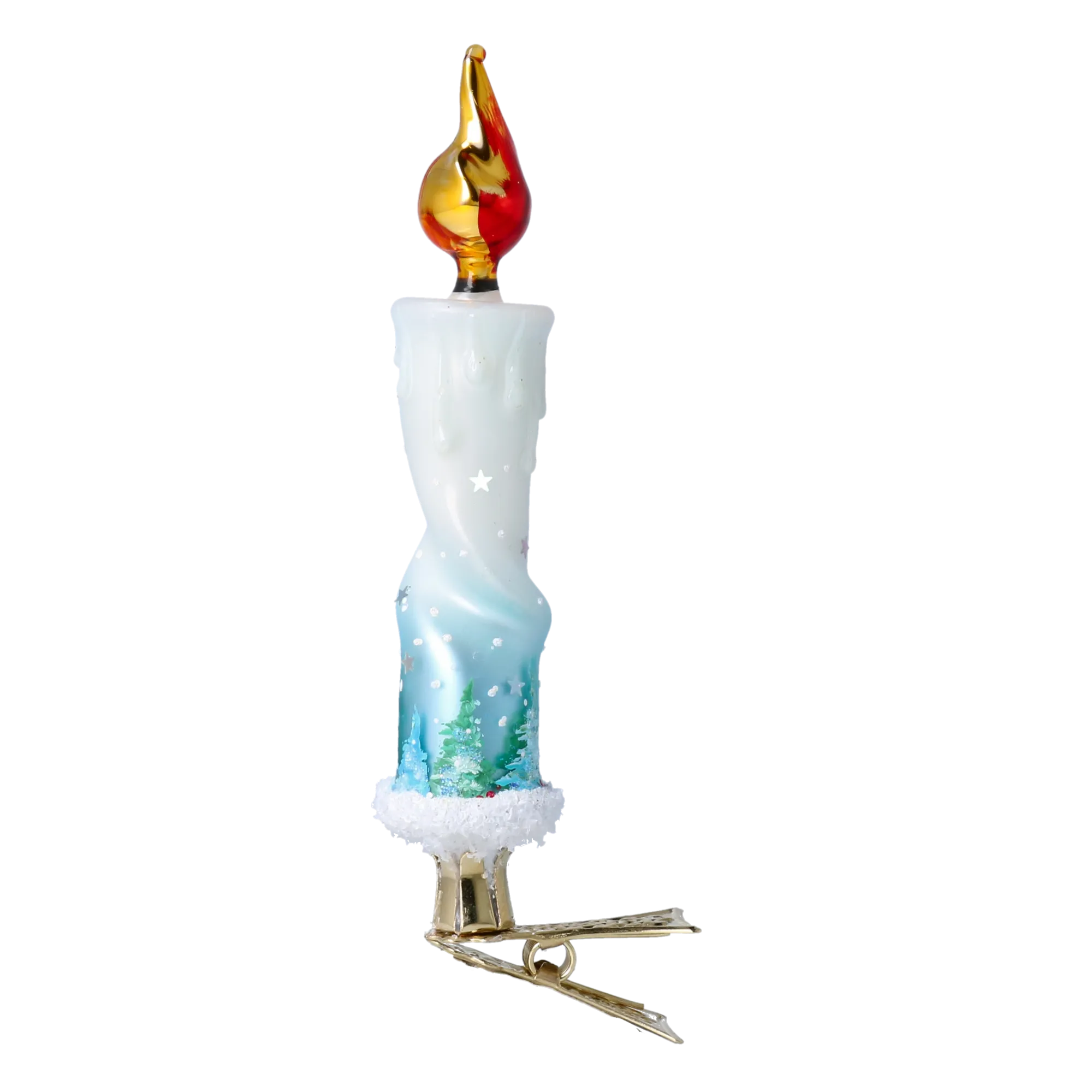 Winter Candle Magic Handmade Glass Christmas ornaments 2022-636