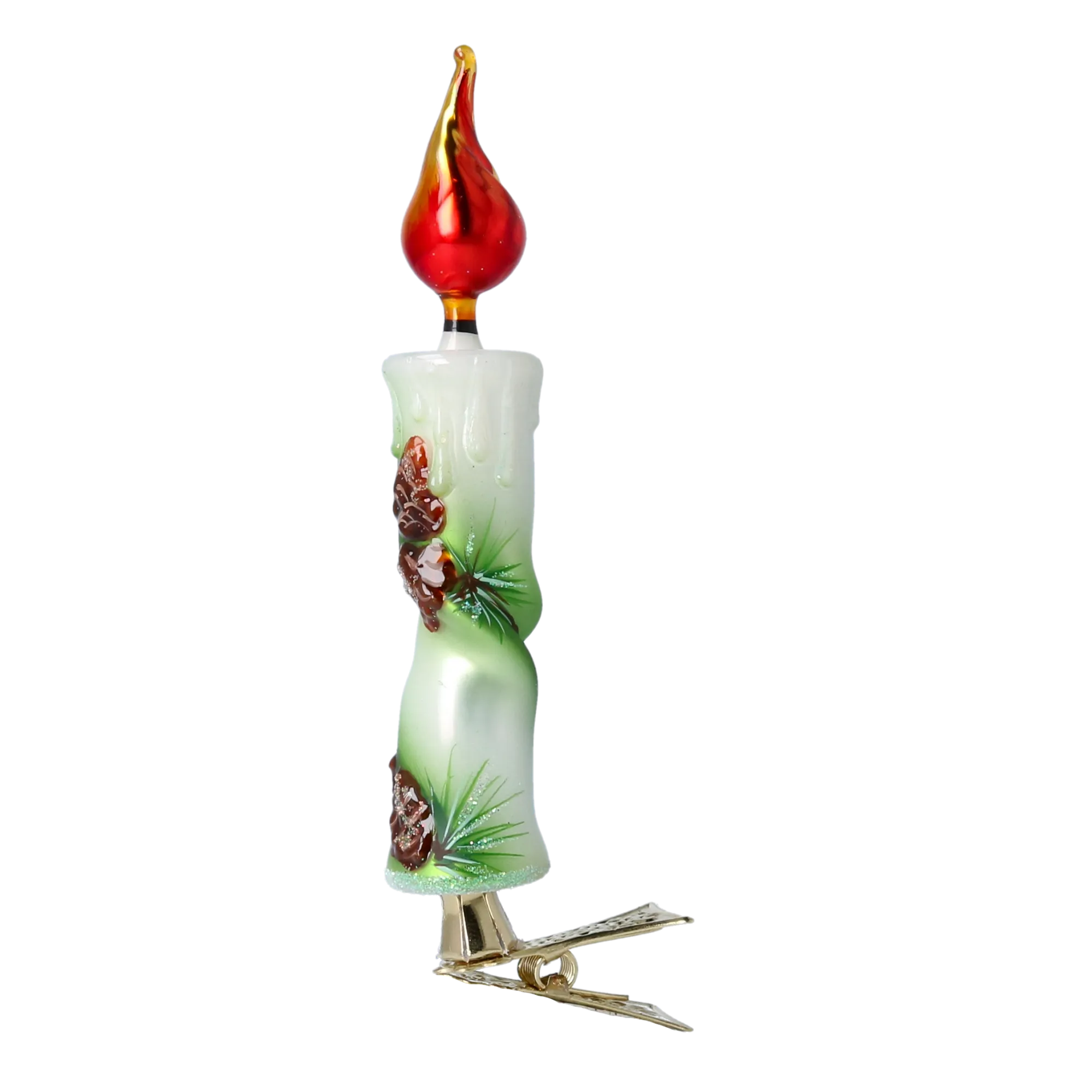 Pinecone Glow Candle Handmade Glass Christmas ornaments Candle 2022-638