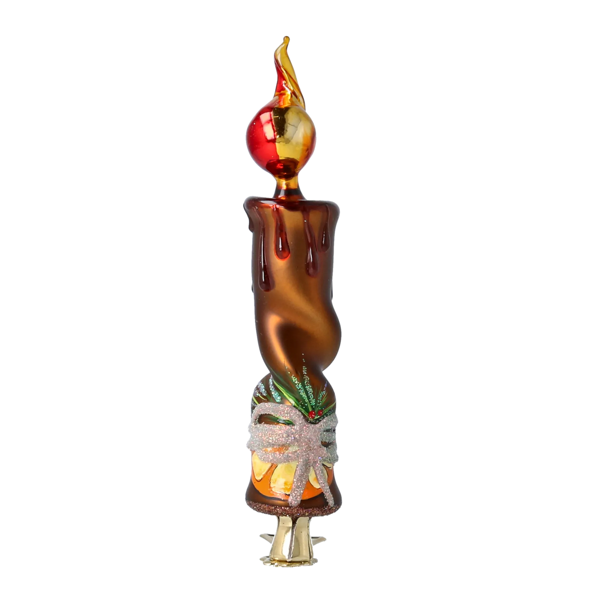 Spiced Amber Vigil | Hand-Painted Glass Ornament | Blubom 2022-639