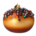 Load image into Gallery viewer, Gilded Chocolate Glazed Donut Premium christmas glass ornament 2022-649
