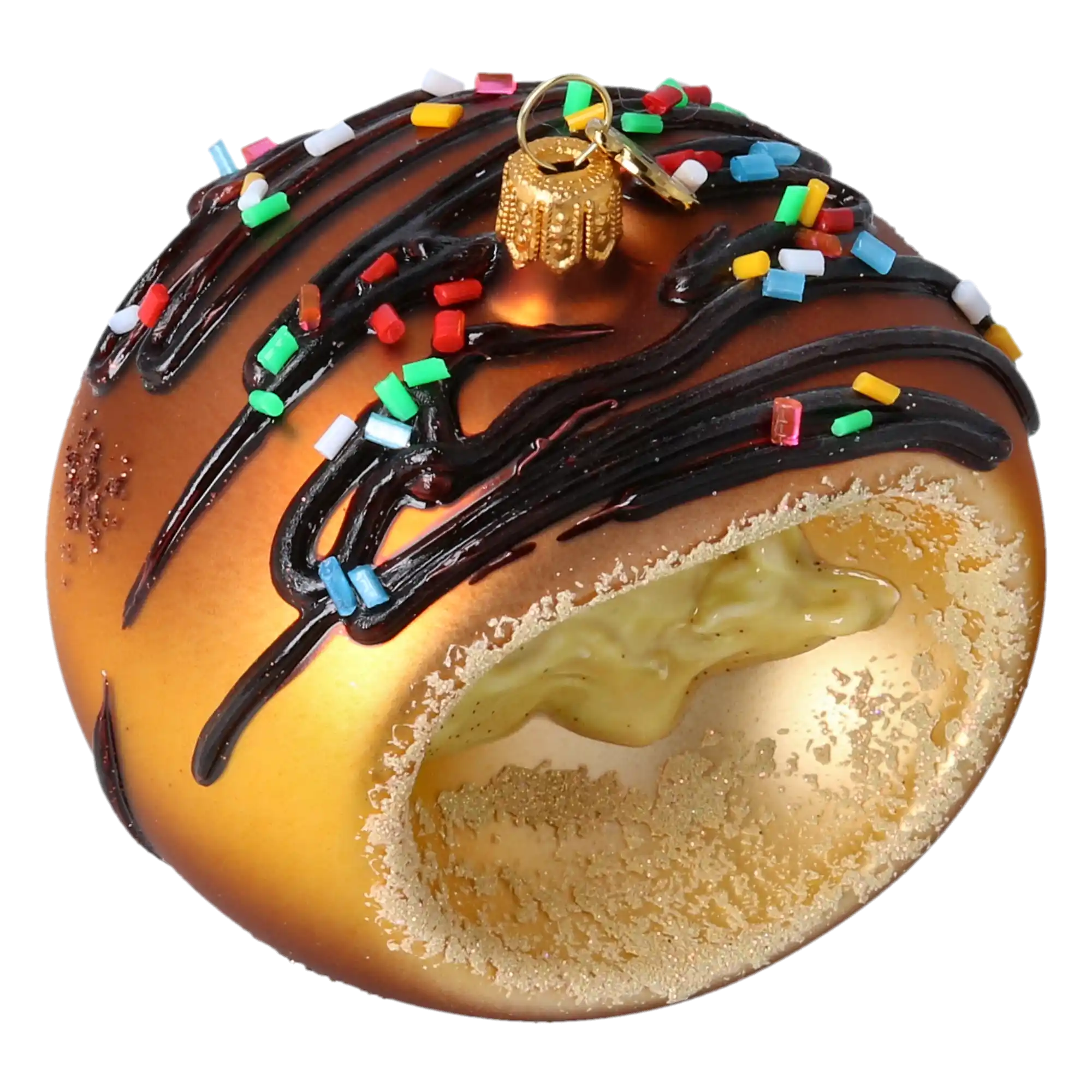 Pączek z polewą i budyniem Szklana Ozdoba