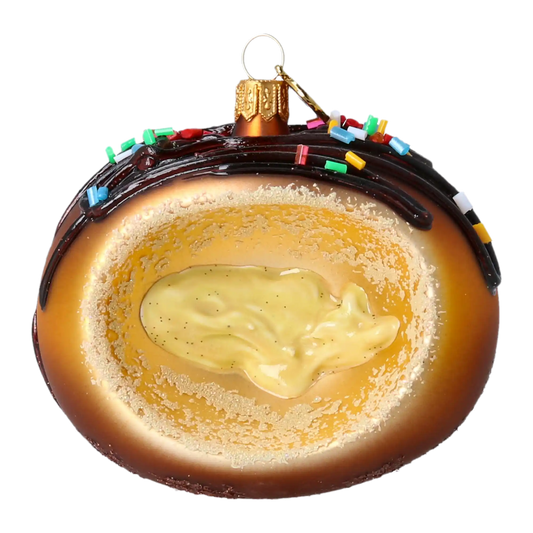 Pączek z polewą i budyniem Szklana Ozdoba