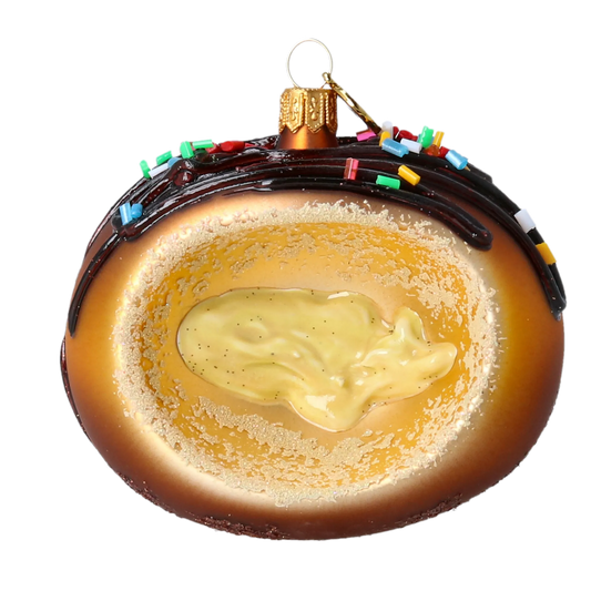Gilded Cocoa Glaze Donut Premium christmas glass ornament 2022-650