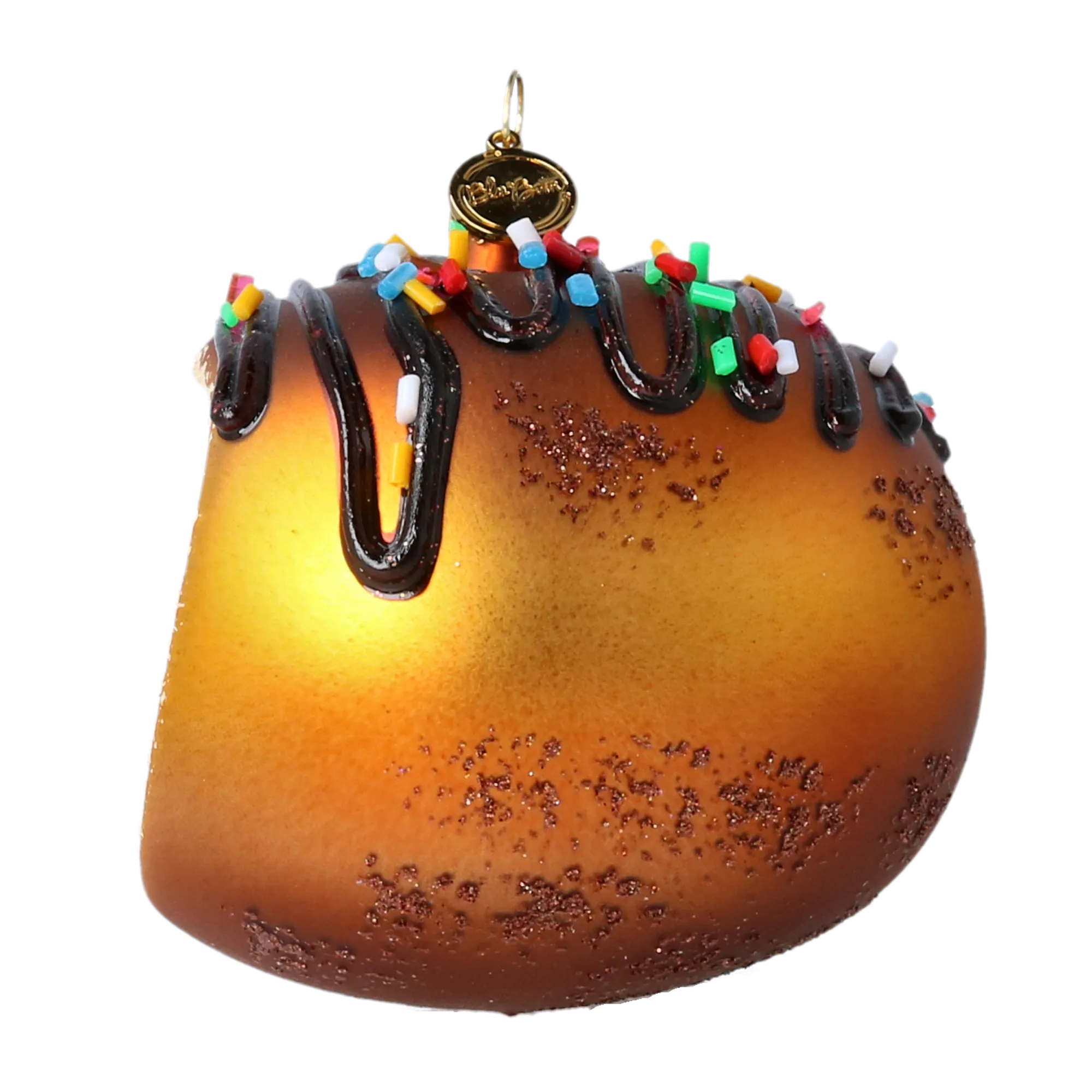 Gilded Cocoa Glaze Donut Premium christmas glass ornament 2022-650