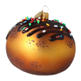 Load image into Gallery viewer, Gilded Cocoa Glaze Donut Premium christmas glass ornament 2022-650
