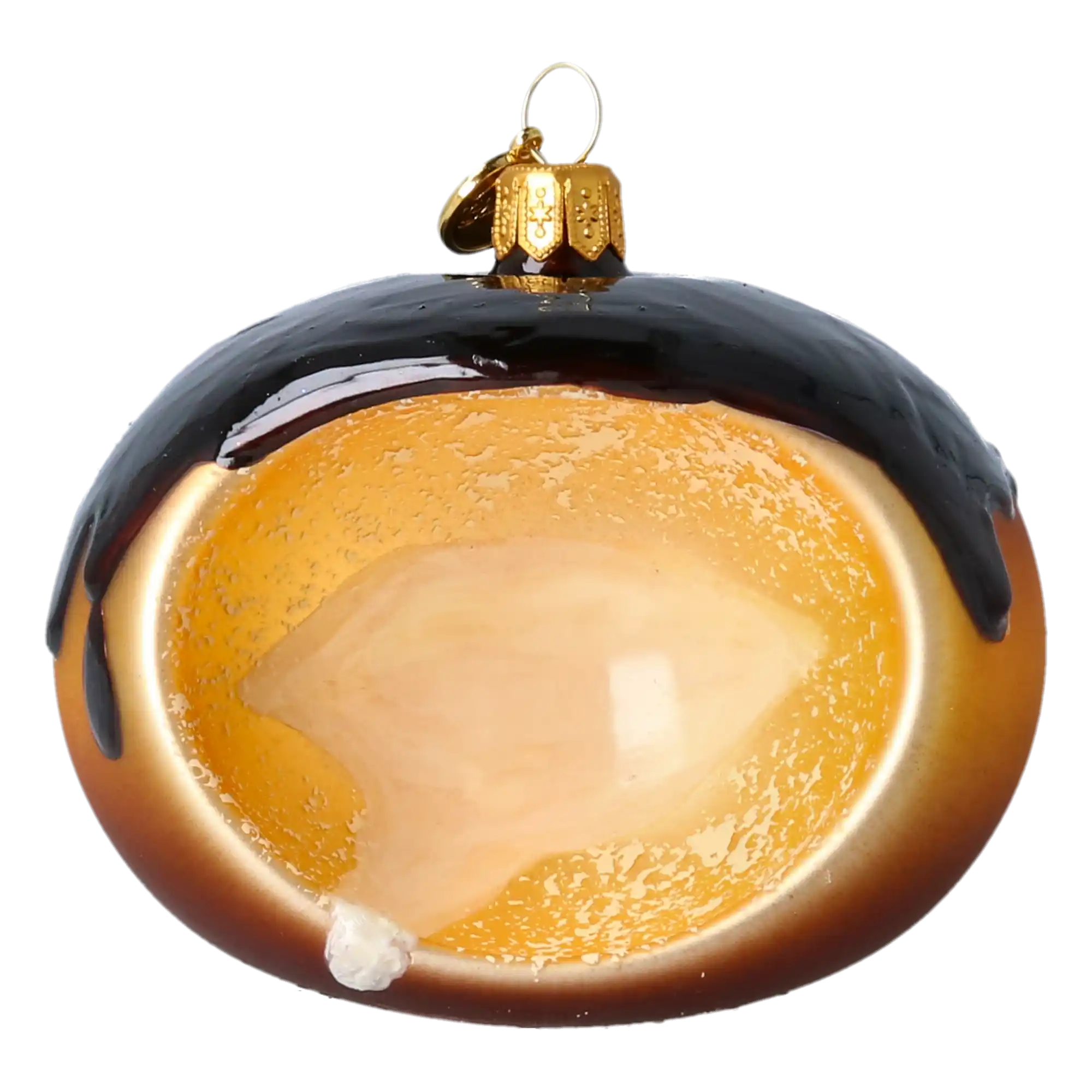 Pączek z polewą czekoladową i budyniem Szklana Ozdoba