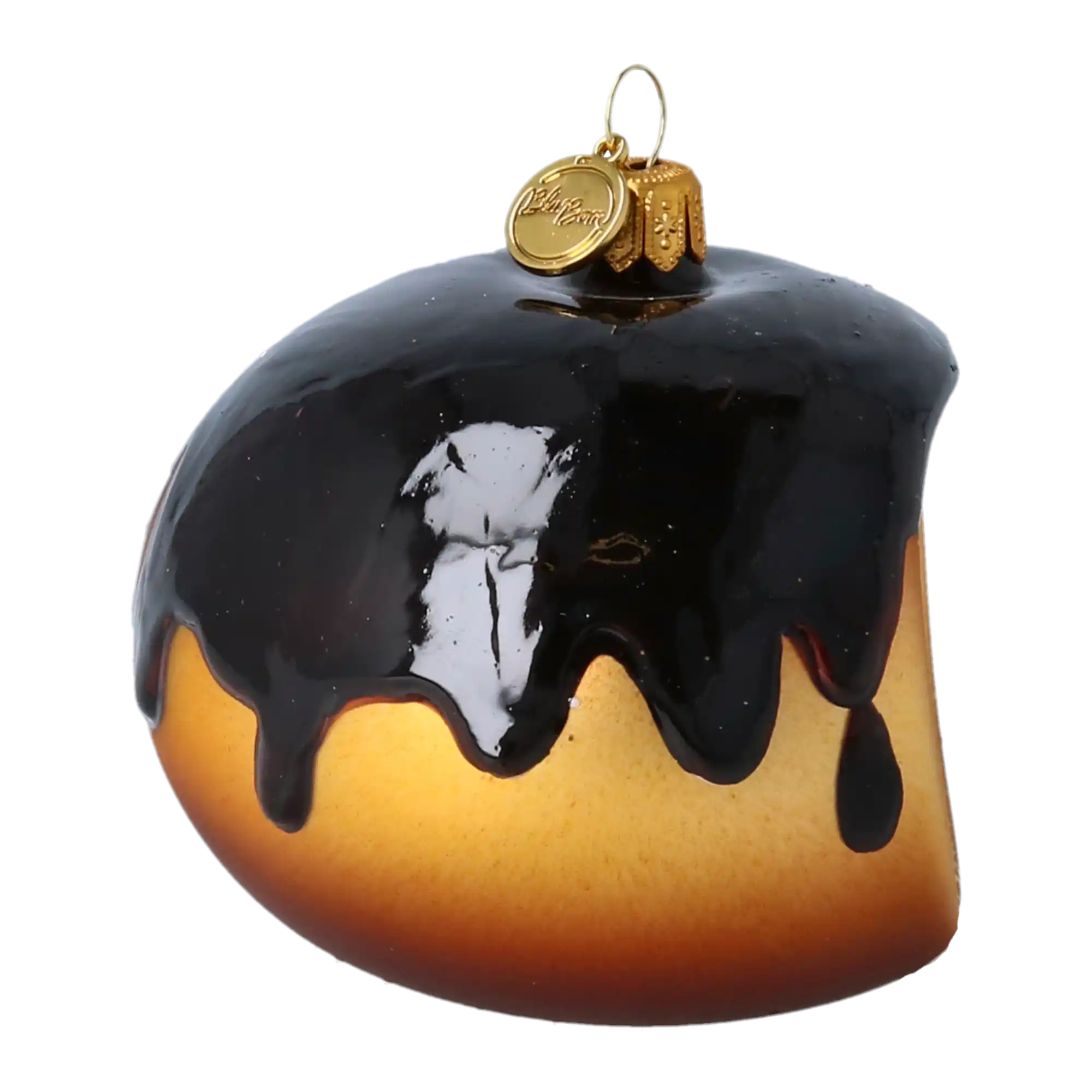 Pączek z polewą czekoladową i budyniem Szklana Ozdoba