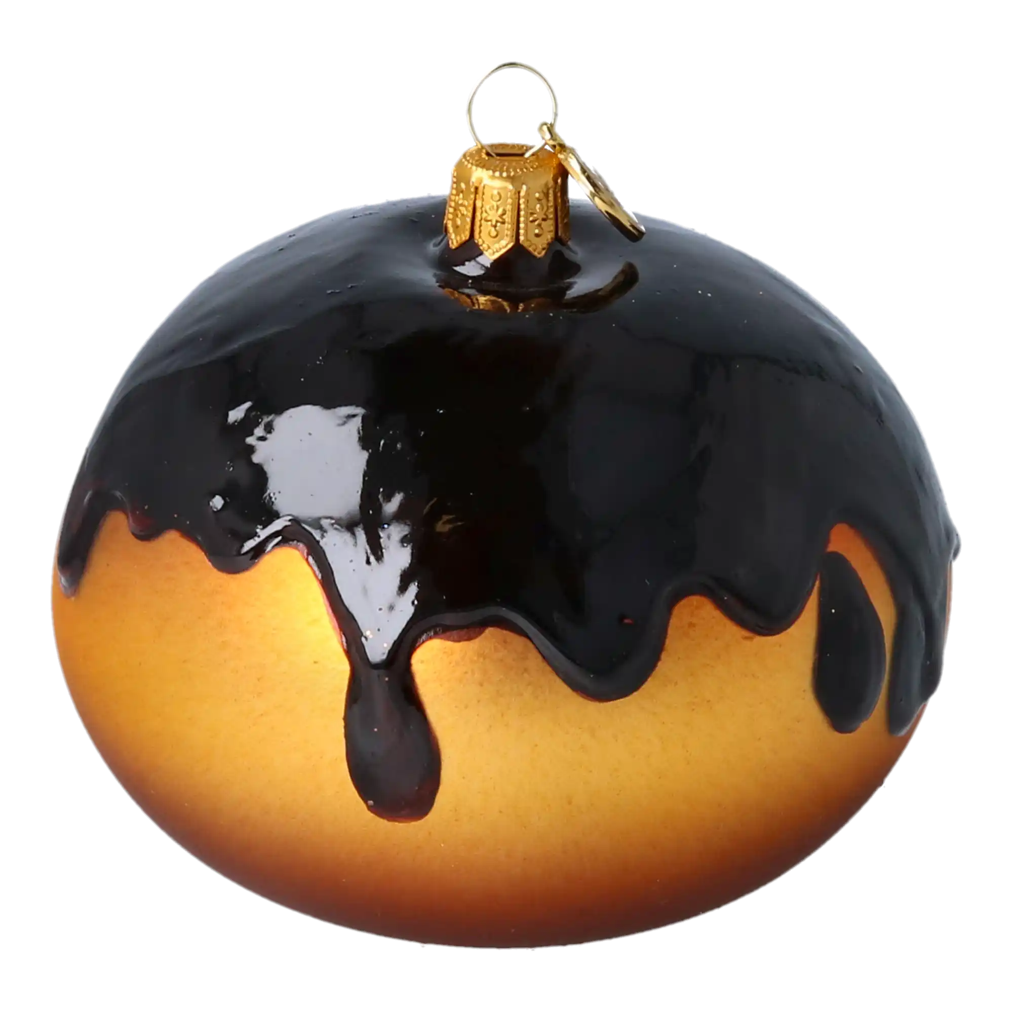 Pączek z polewą czekoladową i budyniem Szklana Ozdoba