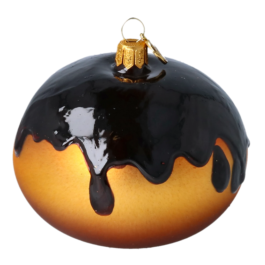 Velvet Cacao Drift | Hand-Painted Glass Ornament | Blubom 2022-651