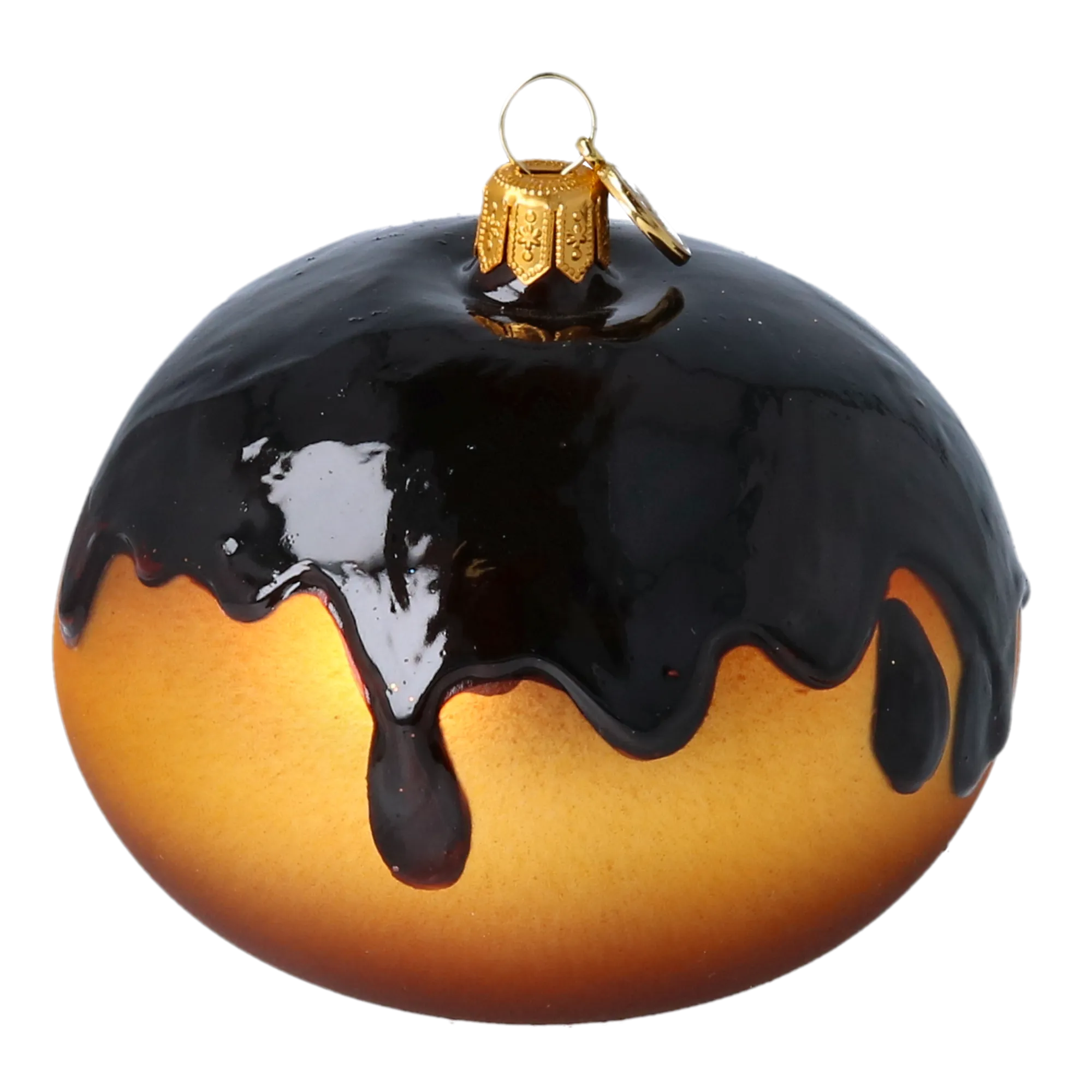 Velvet Cacao Drift | Hand-Painted Glass Ornament | Blubom 2022-651