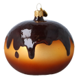 Load image into Gallery viewer, Chocolate Glazed Amber Donut Premium christmas glass ornament 2022-652
