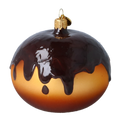 Load image into Gallery viewer, Chocolate Glazed Amber Donut Premium christmas glass ornament 2022-652
