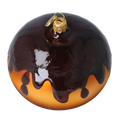 Load image into Gallery viewer, Chocolate Glazed Amber Donut Premium christmas glass ornament 2022-652
