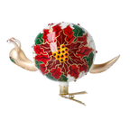 Quiet Poinsettia Wanderer | Hand-Painted Glass Ornament | Blubom 2022-656